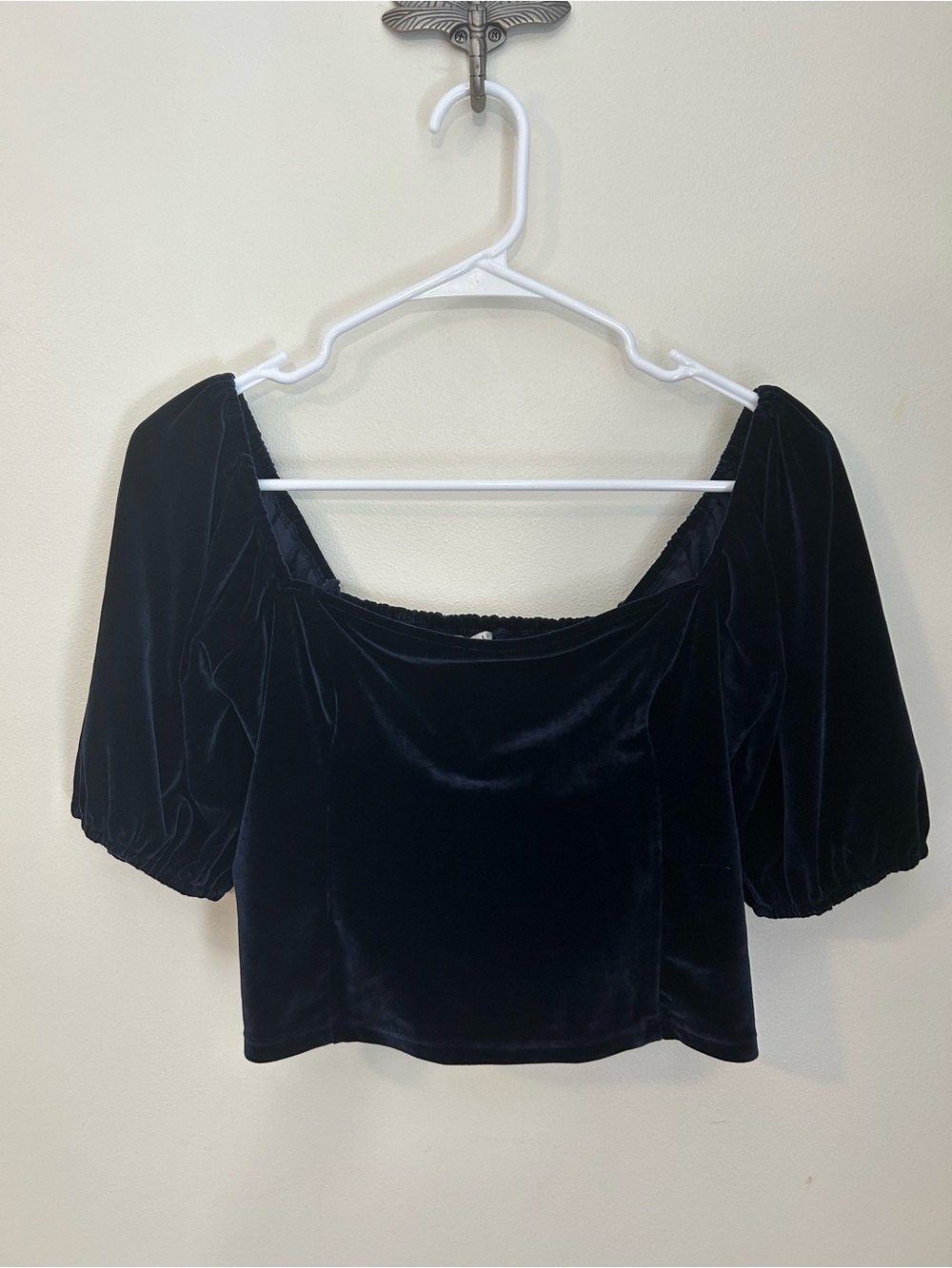A&F Velvet Square Neck Crop Top